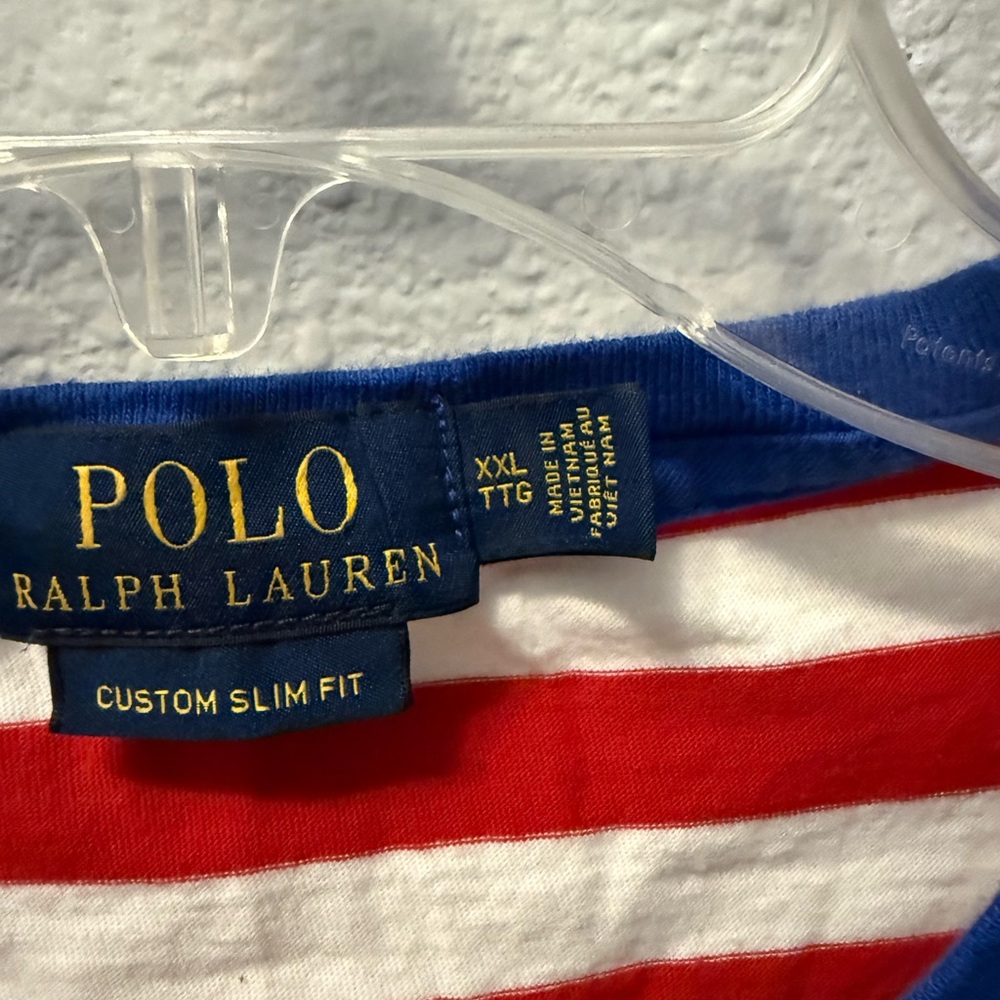 Ralph Lauren Red and White Striped Short Sleeve Tee - Picture 2 of 6